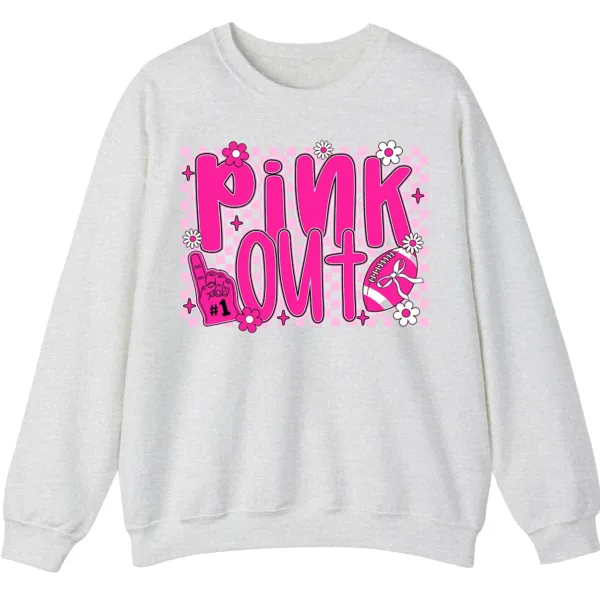 5.4 Pink Out Football Breast Cancer Fighter Support Crewneck