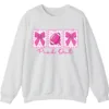 Pink Out Football Game Day Sweatshirt, Breast Cancer Awareness Cheerleading Pink Football Crewneck