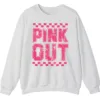 Pink Out Football Game Day Sweatshirt, Breast Cancer Awareness Cheerleading Pink Football Crewneck