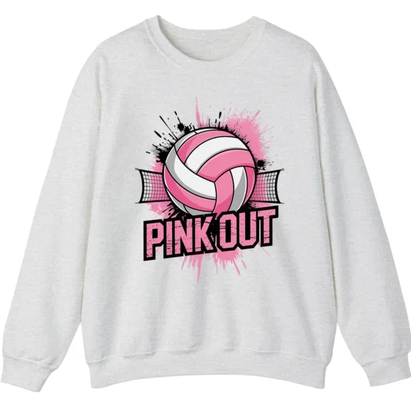 5.4 Volleyball Pink Out Gameday Sweatshirt, Breast Cancer Awareness Crewneck
