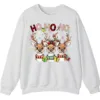 Reindeer Plaid Scarf Christmas Sweatshirt, Funny Ho Ho Holiday Shirt