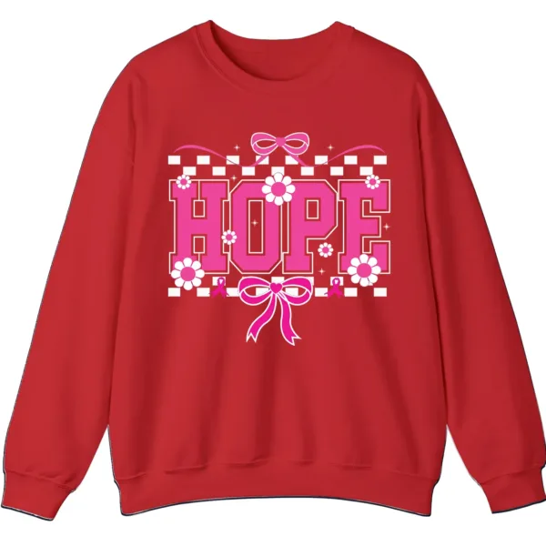 5.5 HOPE Breast Cancer Awareness Pink Ribbon Crewneck Sweatshirt
