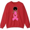 Black Queen Pink Ribbon Breast Cancer Fighter Crewneck Sweatshirt