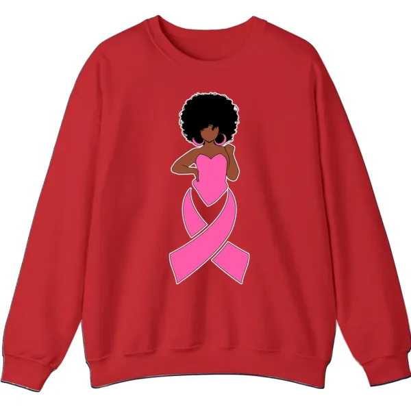 Black Queen Pink Ribbon Breast Cancer Fighter Crewneck Sweatshirt