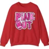 Pink Out Football Game Day Sweatshirt, Breast Cancer Awareness Cheerleading Pink Football Crewneck