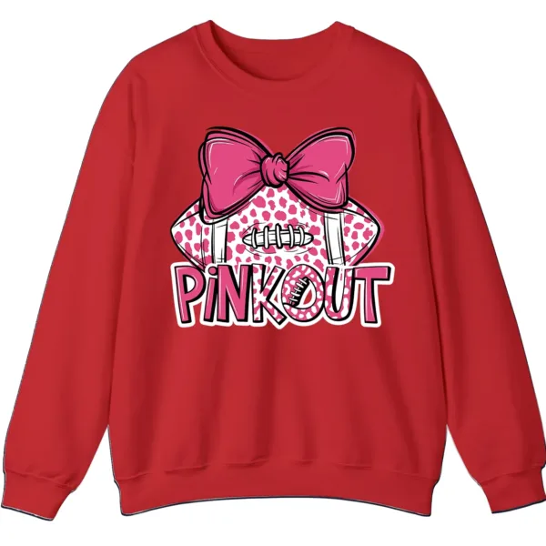 Pink Out Football Game Day Sweatshirt, Breast Cancer Awareness Cheerleading Pink Football Crewneck