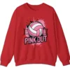 5.5 Volleyball Pink Out Gameday Sweatshirt, Breast Cancer Awareness Crewneck
