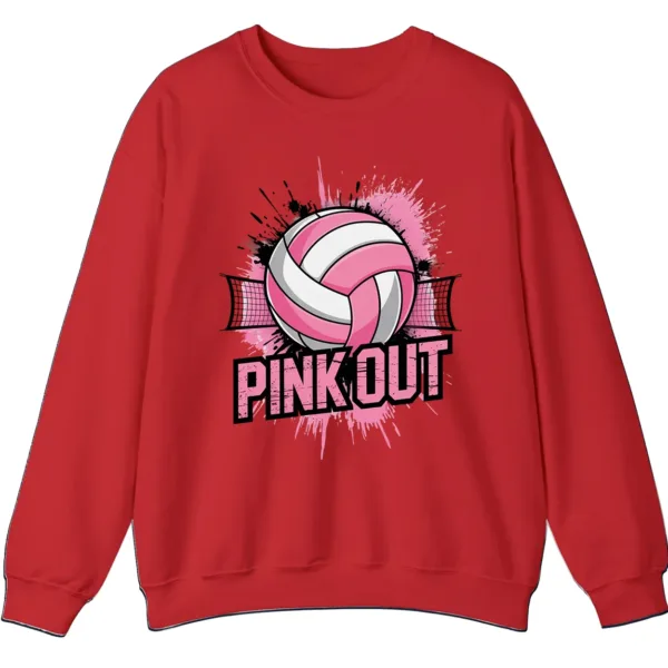 5.5 Volleyball Pink Out Gameday Sweatshirt, Breast Cancer Awareness Crewneck