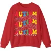 Retro Stacked Autism Awareness Sweatshirt, Colorful Repeated Text Crewneck