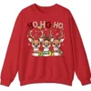 Reindeer Plaid Scarf Christmas Sweatshirt, Funny Ho Ho Holiday Shirt