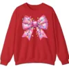 5.5 Pink Christmas Lights Bow Sweatshirt
