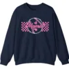 5.6 Mama Pink Glitter Softball Sweatshirt, Checkered Game Day Crewneck, Baseball Mom Pullover, Cute Sports Mom Gift