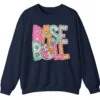 5.6 Groovy Retro Pastel Baseball Sweatshirt, Funky Pop Art Game Day Crewneck, Neon Checkerboard Sports Pullover, Bright Softball Fan Gift
