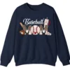 5.6 Baseball Mom Sweatshirt, Game Day Sports Mom Pullover, Leopard Pattern Crewneck