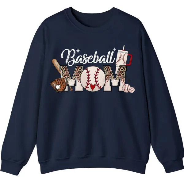 5.6 Baseball Mom Sweatshirt, Game Day Sports Mom Pullover, Leopard Pattern Crewneck