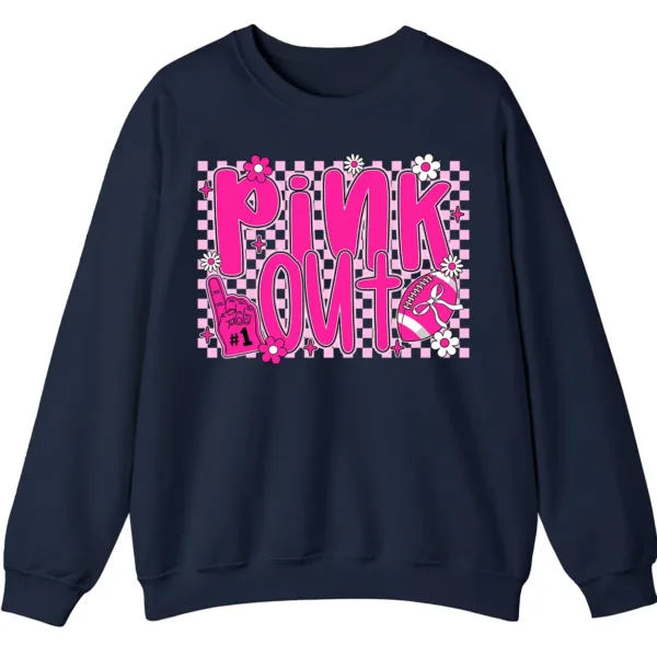 5.6 Pink Out Football Breast Cancer Fighter Support Crewneck