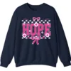5.6 HOPE Breast Cancer Awareness Pink Ribbon Crewneck Sweatshirt