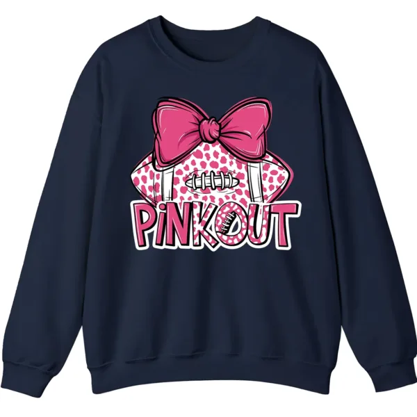 Pink Out Football Game Day Sweatshirt, Breast Cancer Awareness Cheerleading Pink Football Crewneck