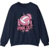 5.6 Volleyball Pink Out Gameday Sweatshirt, Breast Cancer Awareness Crewneck