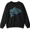 5.7 Patriotic Bass Fishing Crewneck Sweatshirt - USA Flag Fish Graphic