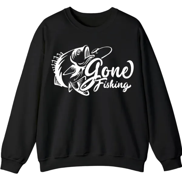 5.7 "Gone Fishing" Crewneck Sweatshirt - Classic Bass Graphic Apparel