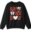 5.7 Baseball/Softball Mom Game Day Crewneck Sweatshirt - Cute Bow and Heart Graphic