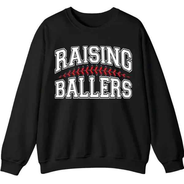 5.7 Raising Ballers Sweatshirt, Baseball Mom Crewneck, Softball Game Day Pullover, Sports Parent Gift