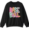 5.7 Groovy Retro Pastel Baseball Sweatshirt, Funky Pop Art Game Day Crewneck, Neon Checkerboard Sports Pullover, Bright Softball Fan Gift