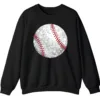 5.7 Glitter Sparkle Baseball Softball Sweatshirt, Bling Game Day Fan Crewneck, Women's Diamond Dust Sports Pullover Gift