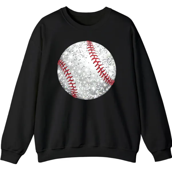 5.7 Glitter Sparkle Baseball Softball Sweatshirt, Bling Game Day Fan Crewneck, Women's Diamond Dust Sports Pullover Gift