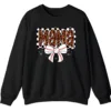 5.7 Leopard Mama Baseball Bow Sweatshirt, Checkered Cheetah Sports Mom Crewneck, Game Day Mom Gift Pullover