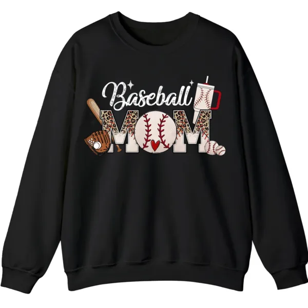 5.7 Baseball Mom Sweatshirt, Game Day Sports Mom Pullover, Leopard Pattern Crewneck