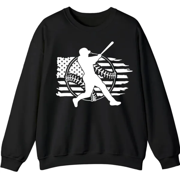5.7 Baseball Player American Flag Crewneck Sweatshirt