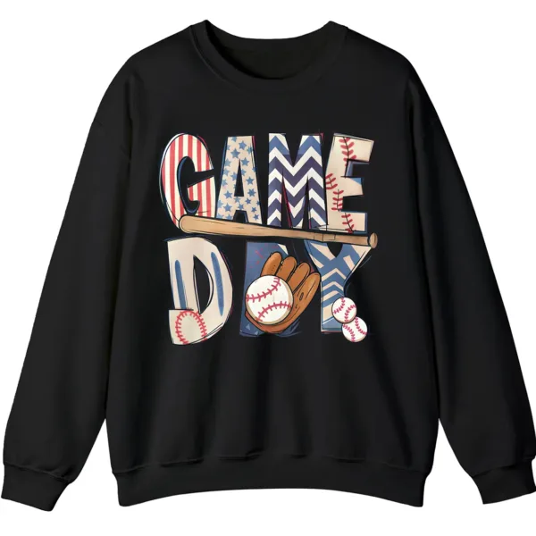 5.7 Game Day Baseball Patriotic USA Crewneck Sweatshirt