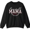 5.7 Baseball Mama Game Day Crewneck Sweatshirt for Women