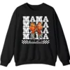 5.7 Basketball Mama Leopard Print Bow Crewneck Sweatshirt