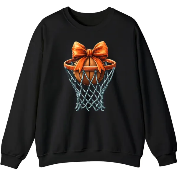 5.7 Game Day Basketball Lover Bow Crewneck Sweatshirt