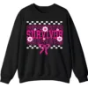 5.7 Breast Cancer Survivor Awareness Pink Ribbon Checkered Crewneck