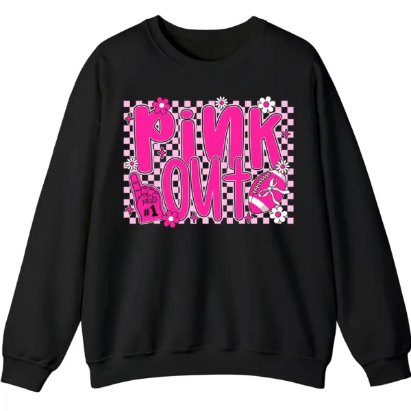 5.7 Pink Out Football Breast Cancer Fighter Support Crewneck