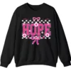 5.7 HOPE Breast Cancer Awareness Pink Ribbon Crewneck Sweatshirt