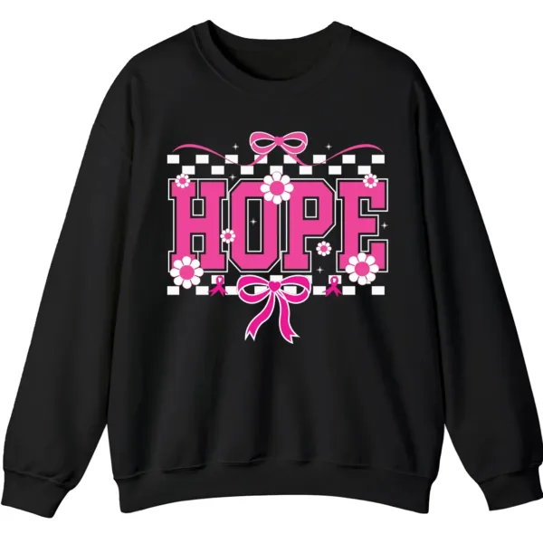 5.7 HOPE Breast Cancer Awareness Pink Ribbon Crewneck Sweatshirt