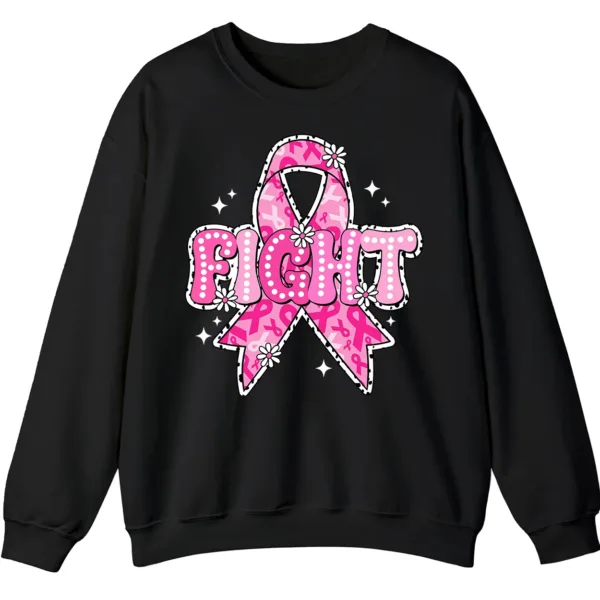5.7 FIGHT Breast Cancer Warrior Pink Ribbon Crewneck Sweatshirt