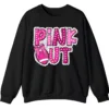 Pink Out Football Game Day Sweatshirt, Breast Cancer Awareness Cheerleading Pink Football Crewneck