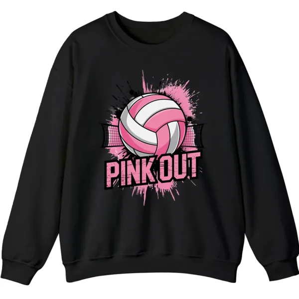 5.7 Volleyball Pink Out Gameday Sweatshirt, Breast Cancer Awareness Crewneck