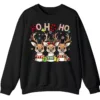 Reindeer Plaid Scarf Christmas Sweatshirt, Funny Ho Ho Holiday Shirt