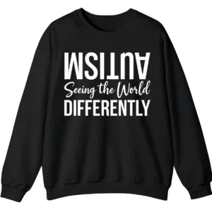 Seeing The World Differently Neurodiversity Sweatshirt, Minimalist Autism Acceptance Pullover