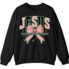Jesus The Reason Plaid Bow Christmas Sweatshirt
