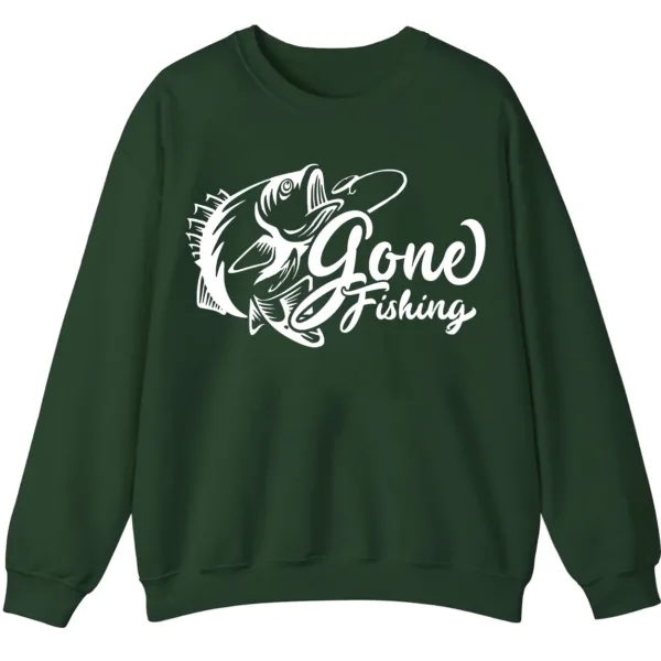 5.8 "Gone Fishing" Crewneck Sweatshirt - Classic Bass Graphic Apparel