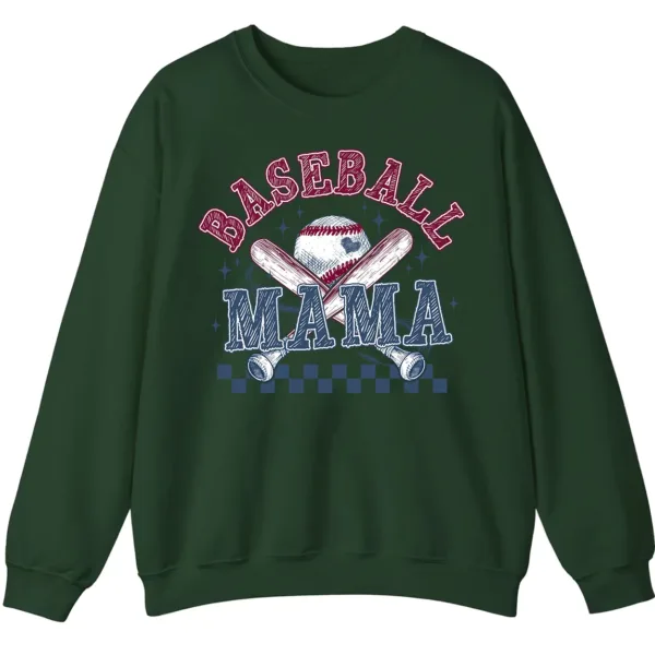 5.8 Distressed Baseball Mama Sweatshirt, Retro Game Day Crewneck, Checkered Softball Mom Pullover
