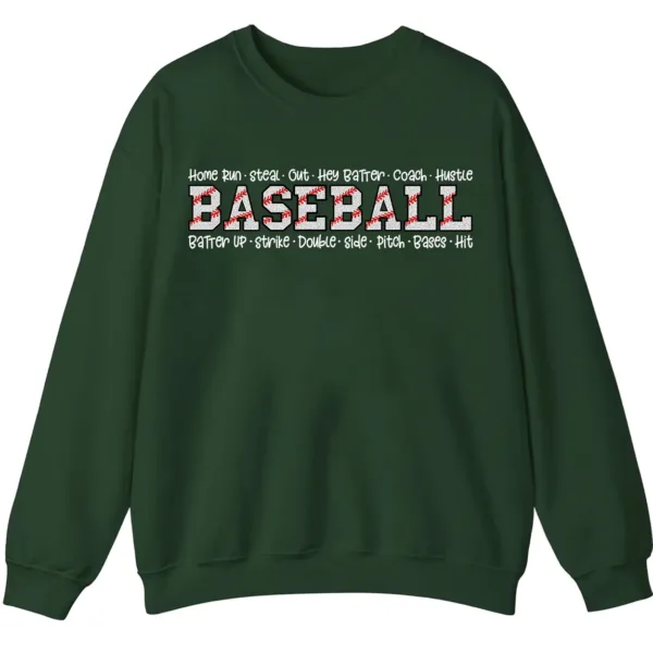 Baseball Word Cloud Sweatshirt, Game Day Coach Player Crewneck, Home Run Steal Batter Up Pullover, Sports Fan Gift